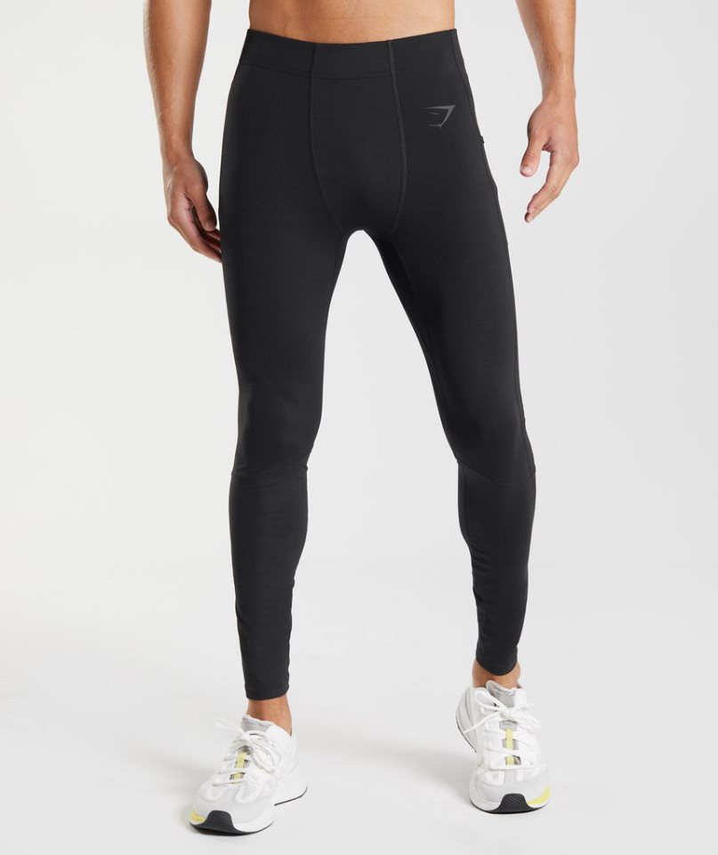 Men\'s Gymshark Control Baselayer Leggings Black | CA 5D716N